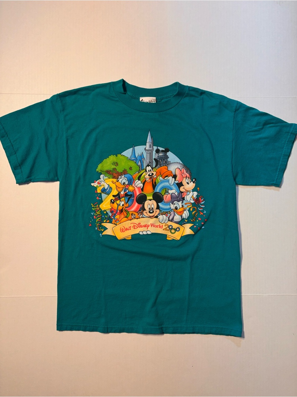 Vtg Walt Disney World 2000 Millennium Mickey Mouse Cartoon USA T-shirt Sz M